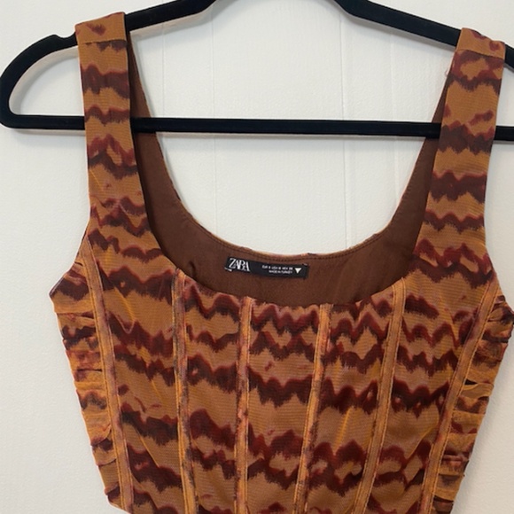 Zara Corsetry Tulle Crop Top (S) - Picture 3 of 7